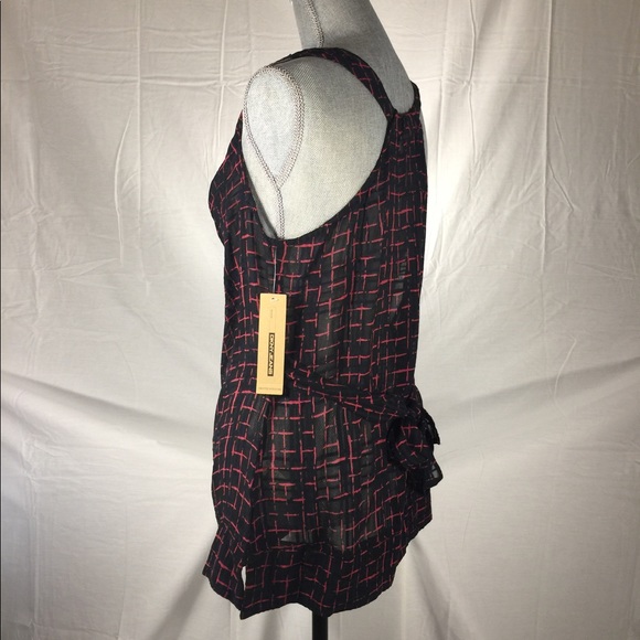 DKNY, Pink and Black, Sheer Top, SZ S - Picture 4 of 8