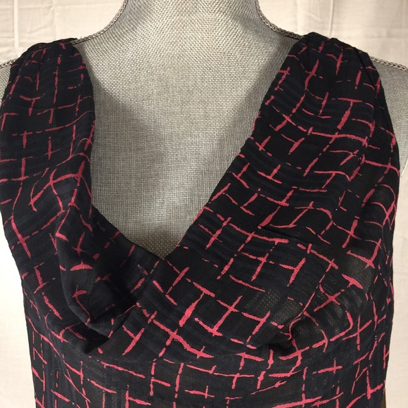 DKNY, Pink and Black, Sheer Top, SZ S - Picture 3 of 8