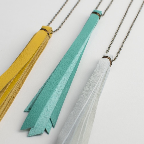 Leather Tassel Necklace - Picture 2 of 2