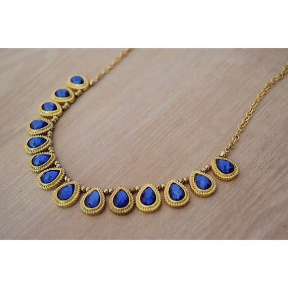 BaubleBar Necklace | Gumdrop Strand in Gold & Blue - Picture 1 of 2