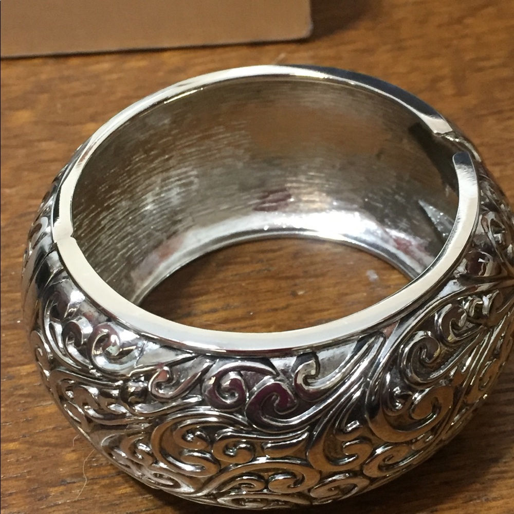 Fitbit silver tone cuff bracelet