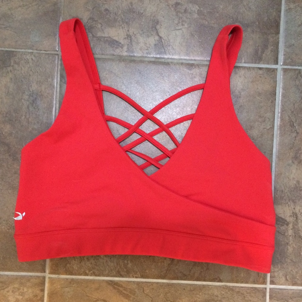 Glyder Strappy Sports Bra Large Orange