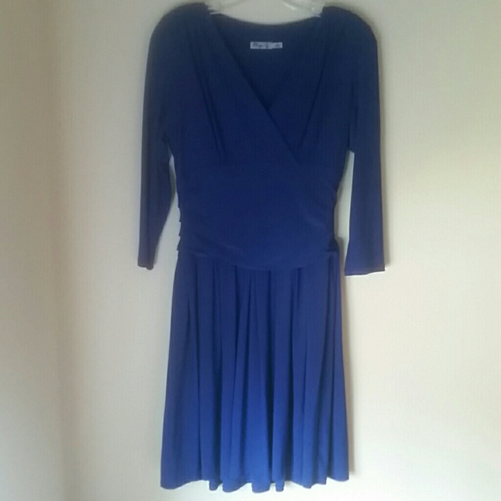 Blue 3/4 Sleeve Dress