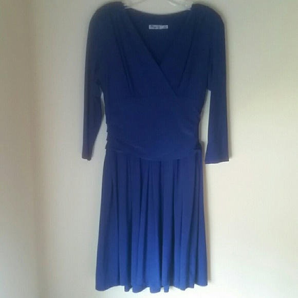 Blue 3/4 Sleeve Dress - Picture 1 of 3