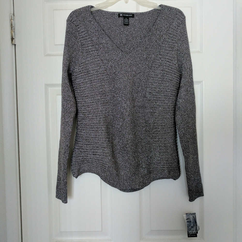 INC Metallic Pull Over Sweater