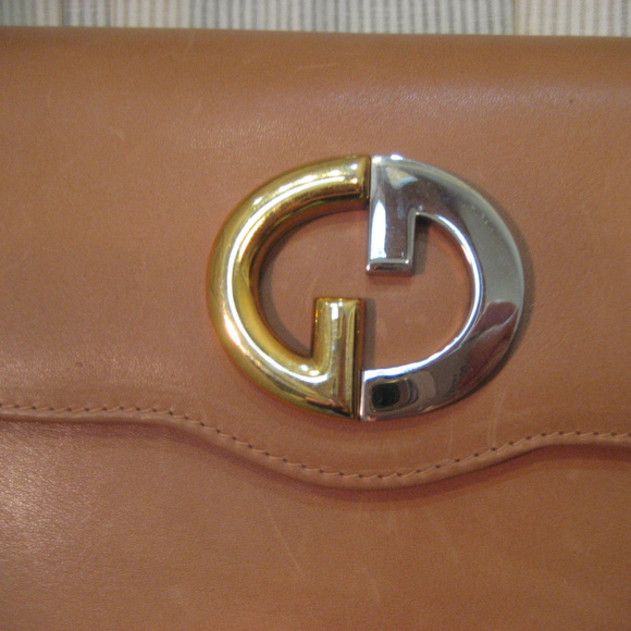 GUCCI Vintage Shoulder Bag Purse GG Logo Leather - Picture 3 of 8