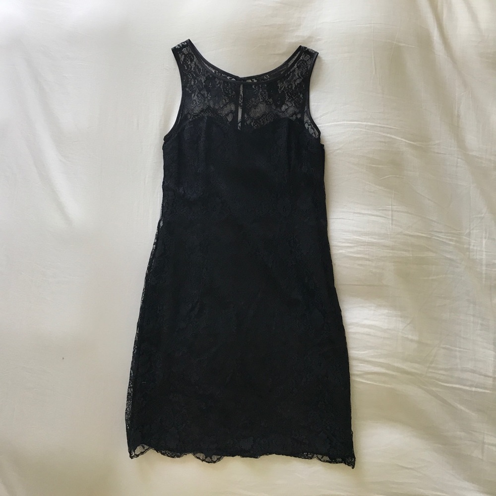 Armani Exchange Classic Black Lace Dress