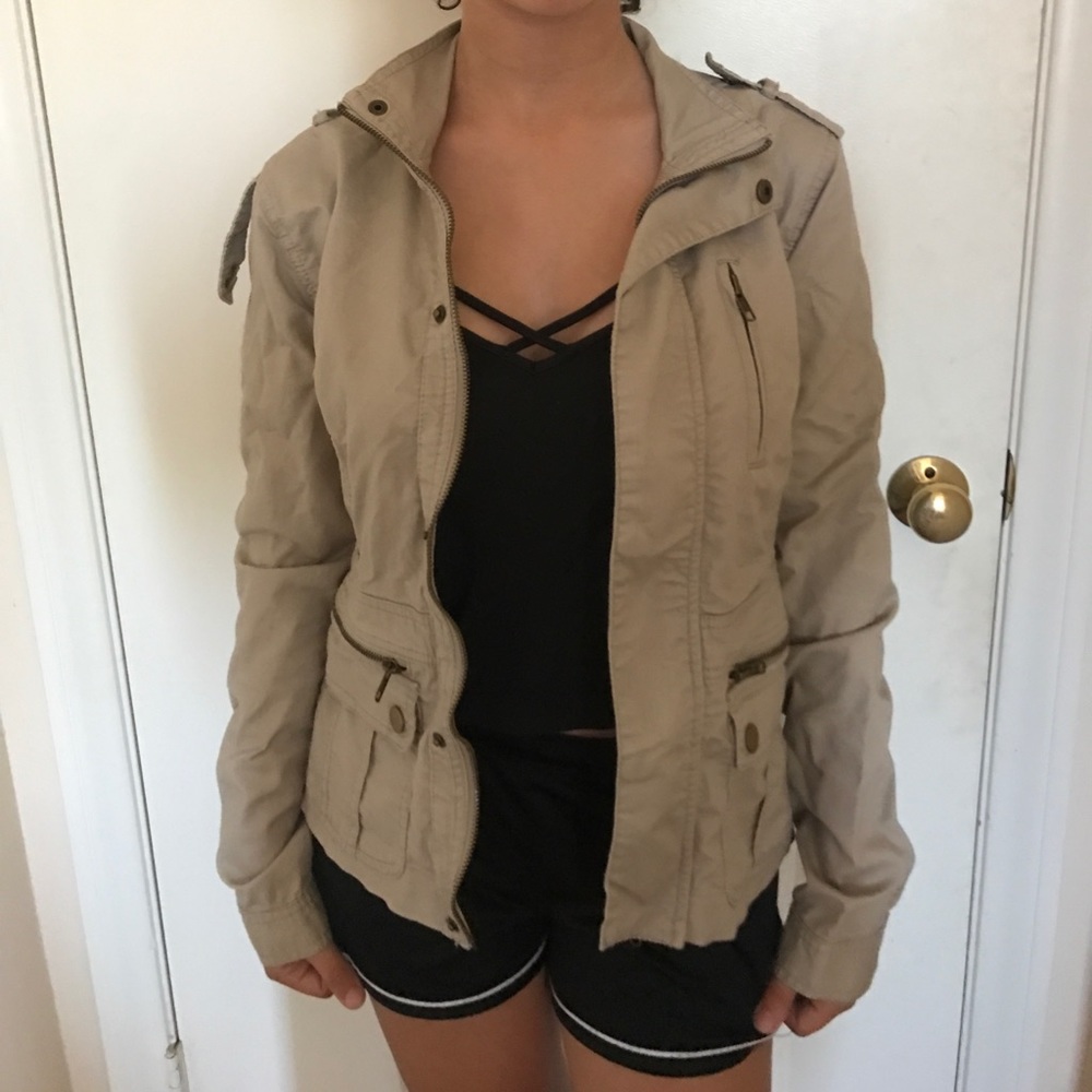 Brown overcoat jacket