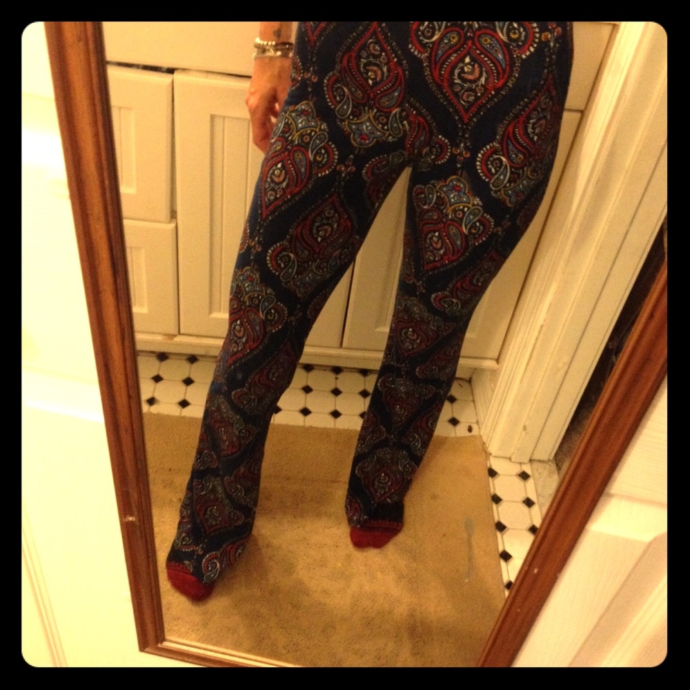 Paisley soft flare pants size small