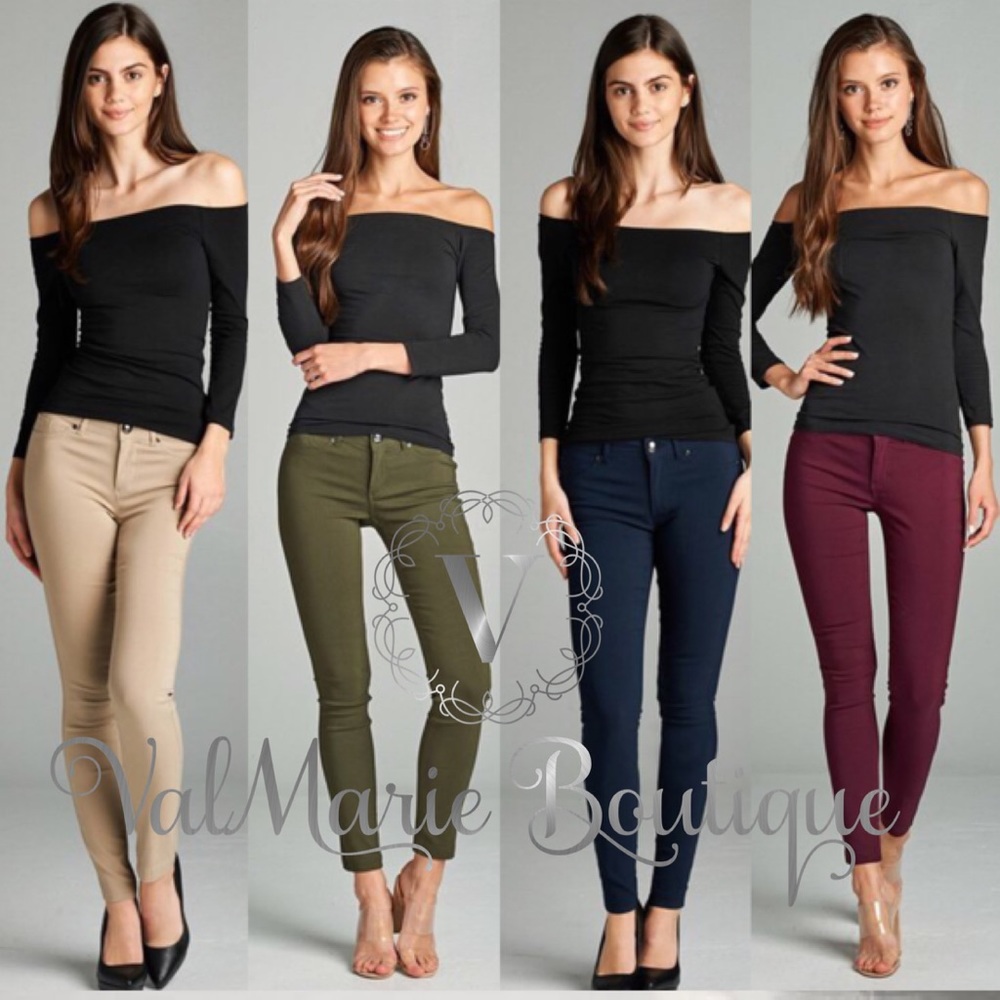 BURGUNDY MEGA STRETCHY PANTS - Picture 4 of 7