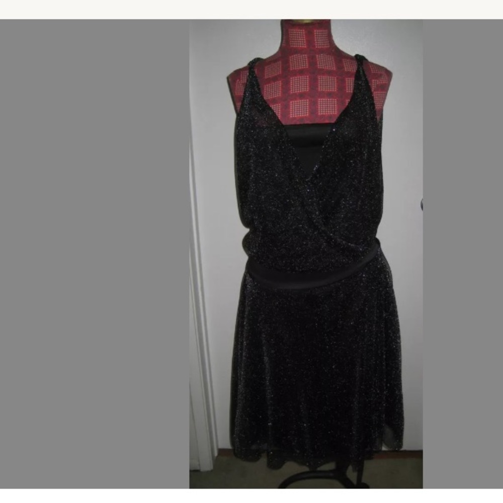 Black shimmer sparkly sparkle dress Small flapper