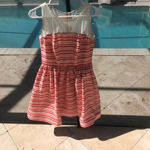 "Just Taylor" pink, white, grey stripped dress