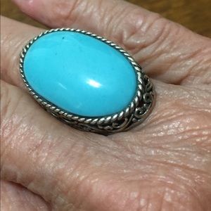 Turquoise Silver ring. Size 10