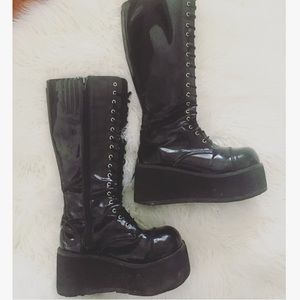 Demonia Trashville platform knee high boots