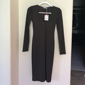 Long sleeve striped dress from Zara