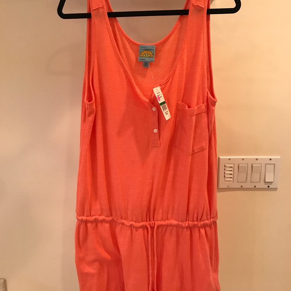 C&C California orange beach romper