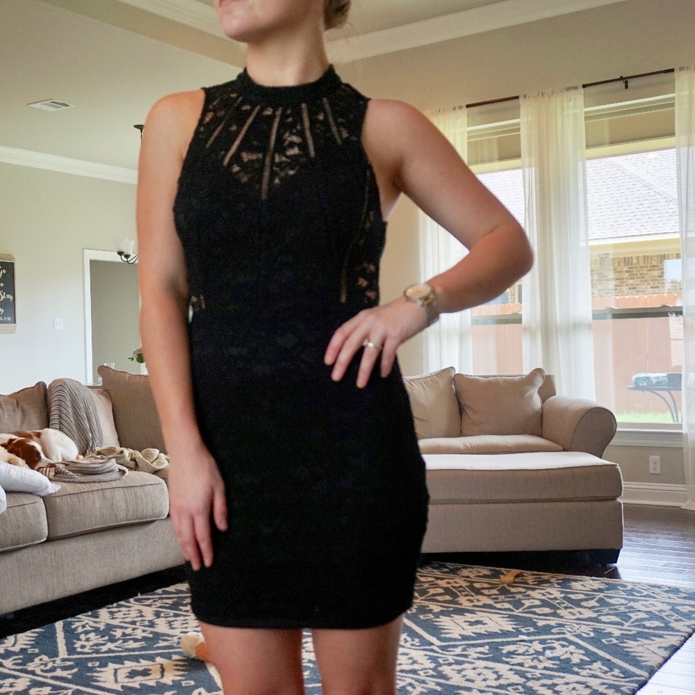 Black Fitted Mini-Dress