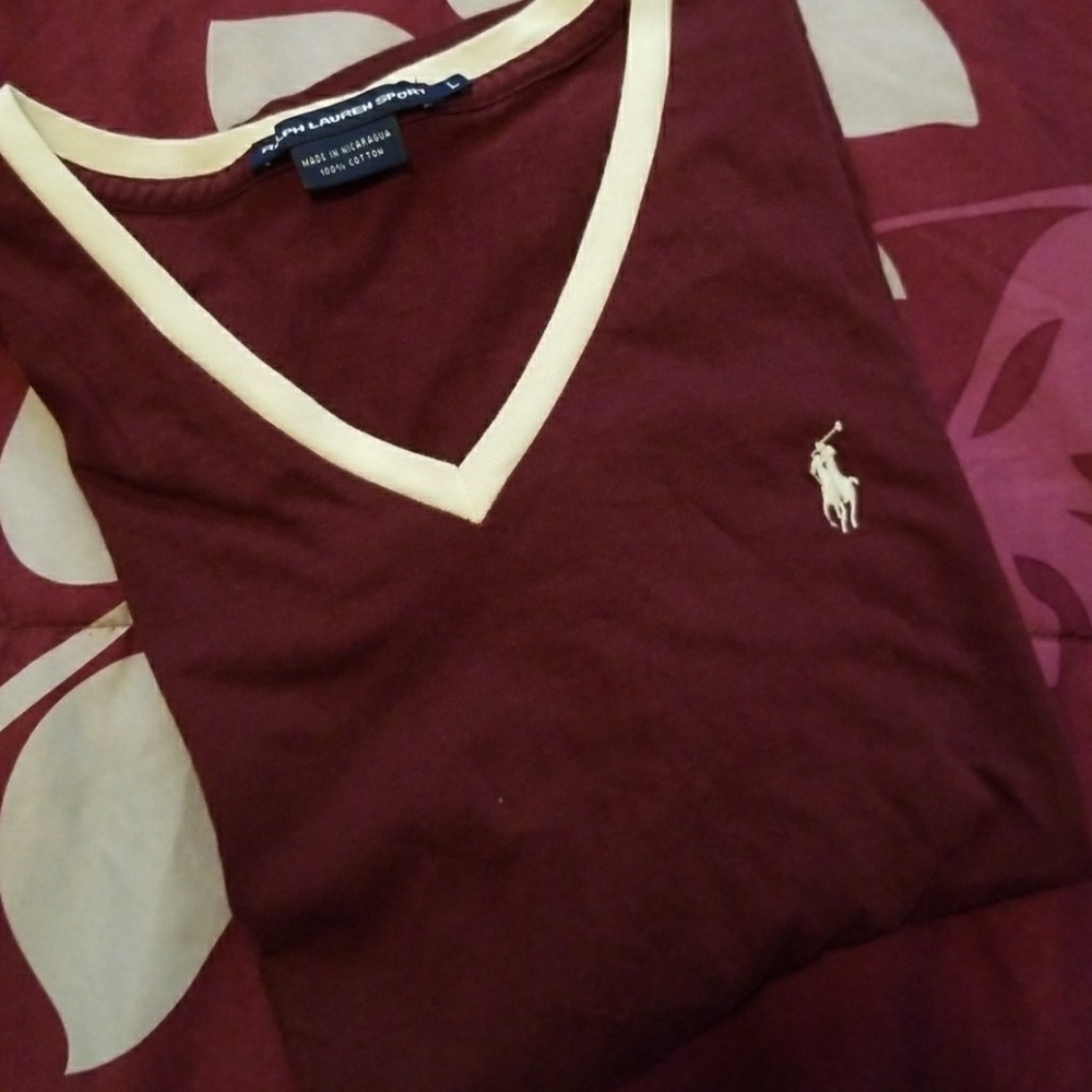 Ralph Lauren Deep Maroon VNeck