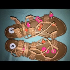 Pom pom sandals never worn