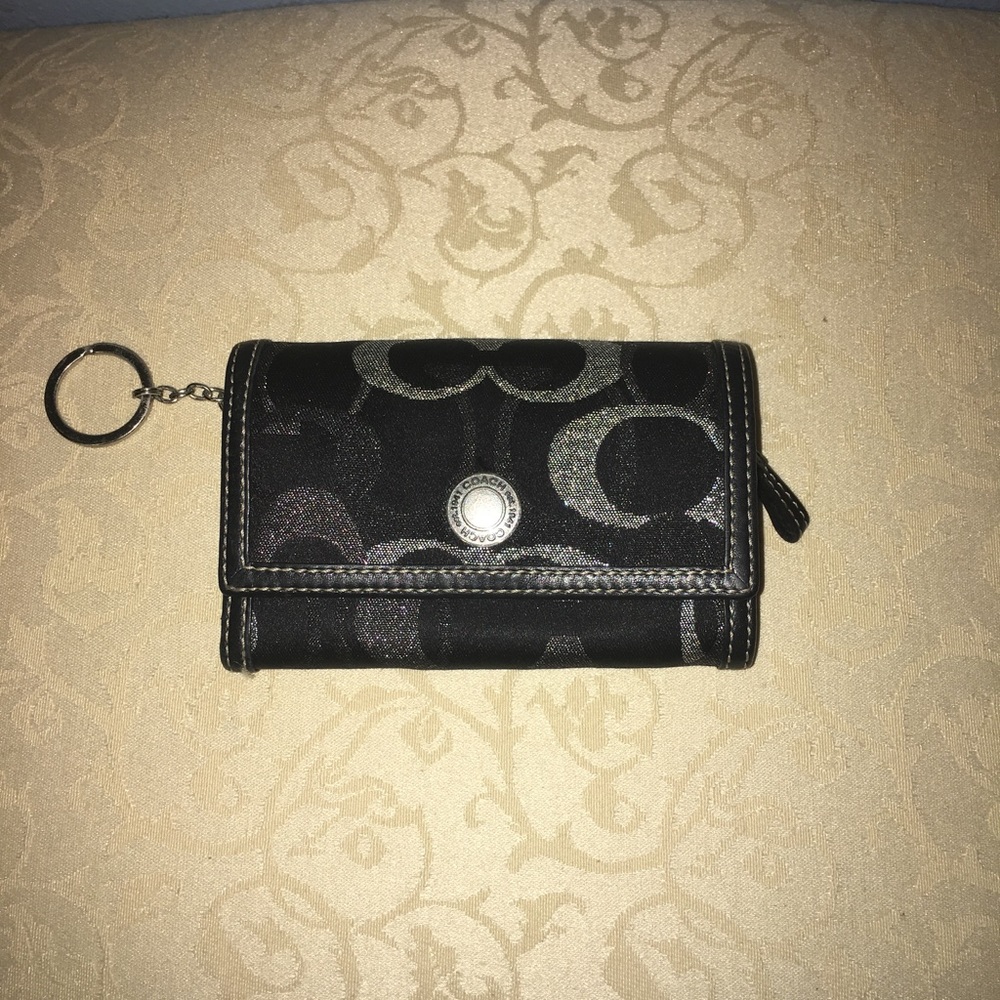 Coach black and silver wallet