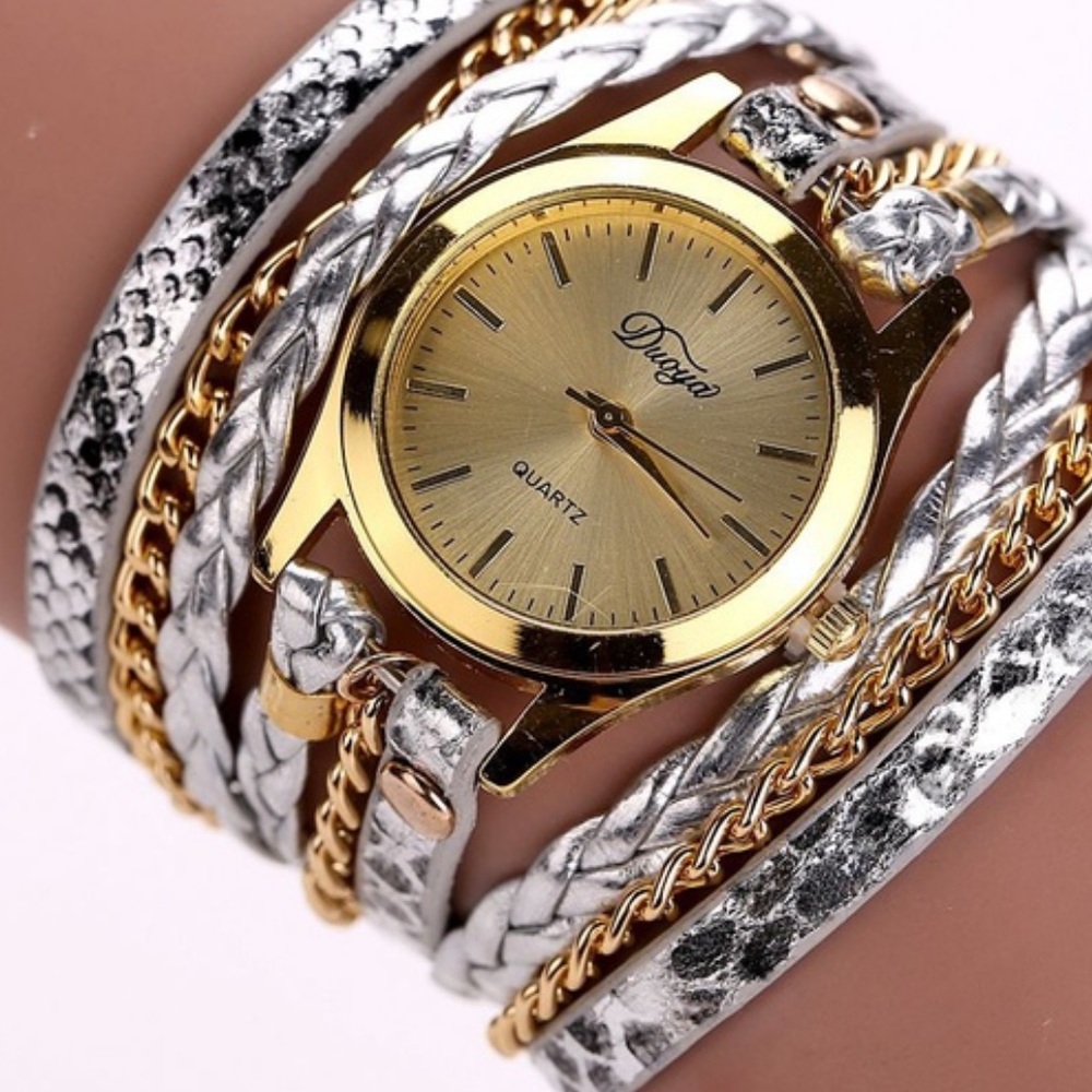 🌺BNWT🌺 silver snake skins wrap around watch