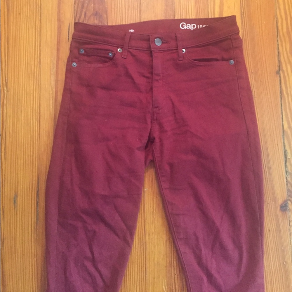 Maroon Gap Skinny Jeans