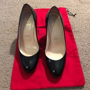 Christian Louboutin black patent heel size 37