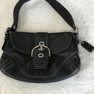 Coach black Leather mini shoulder bag