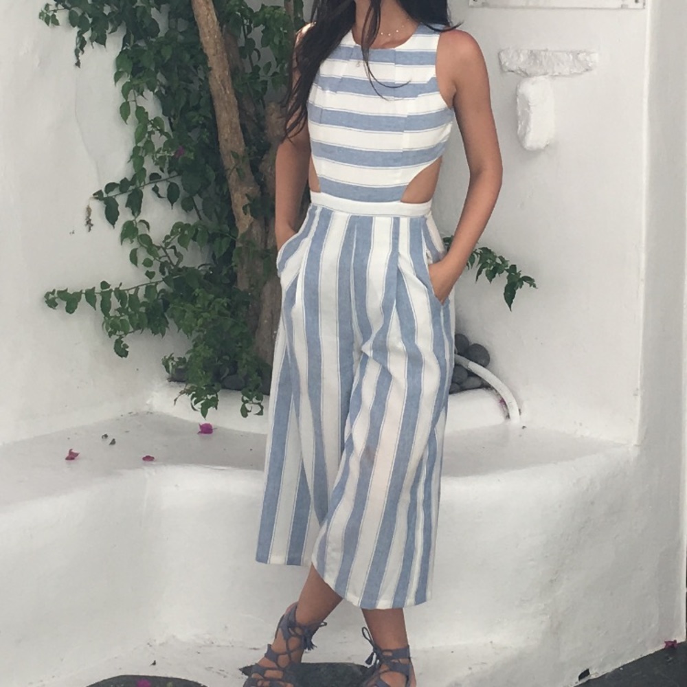 Culotte Striped Jumpsuit