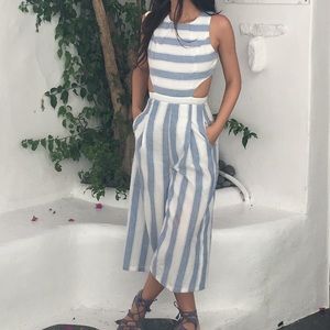Culotte Striped Jumpsuit