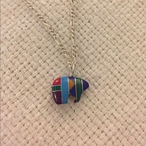 Colorful bear necklace