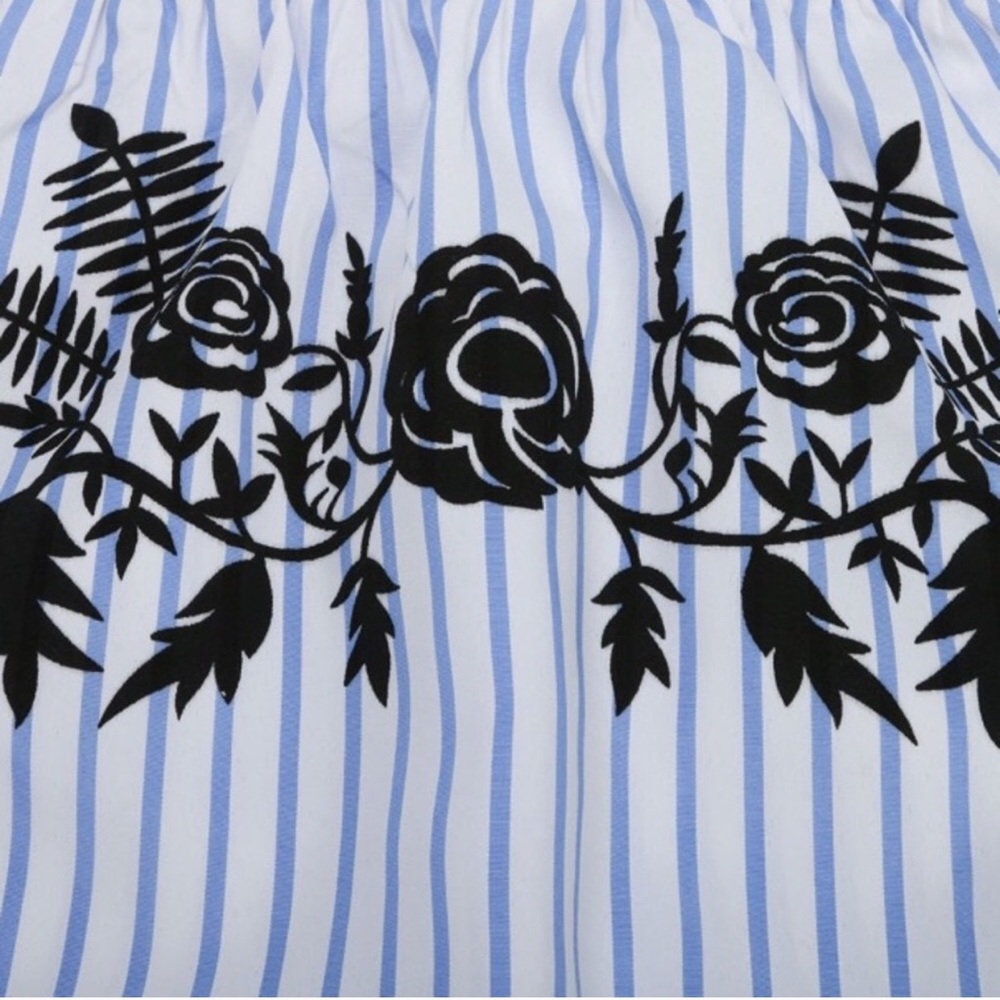 Striped Off The Shoulder Rose Sundress - Picture 4 of 4