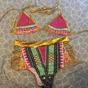 Multi colored bathing suit
