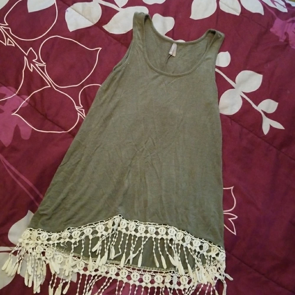 Flowy Green BoHo Tank