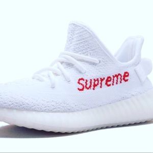 White Supreme Boost 350's Any Size