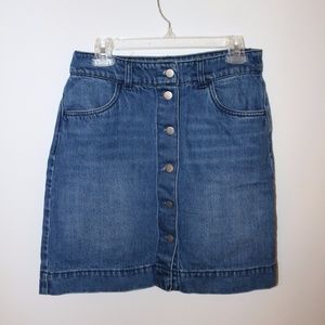 Denim button down skirt