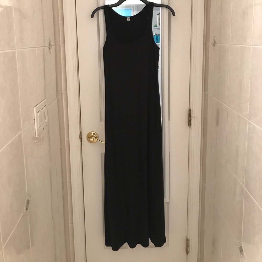 Black maxi dress with built in padded bra