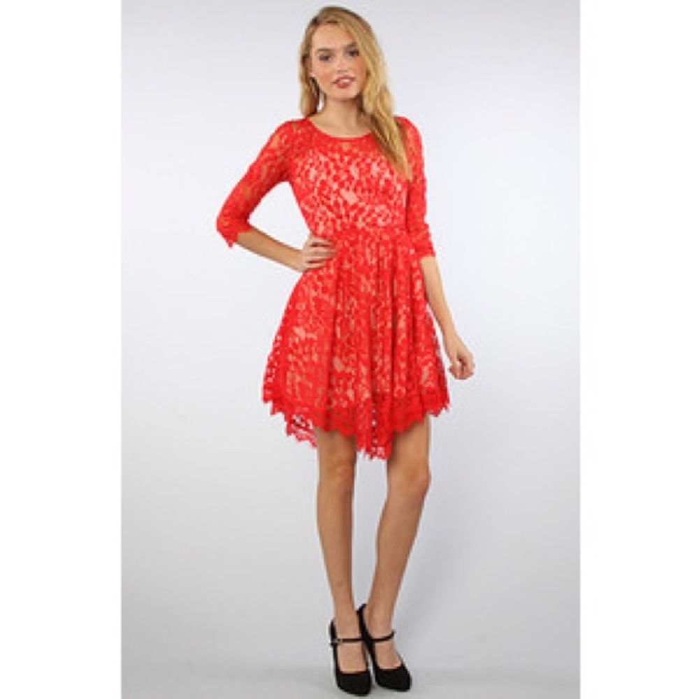 Free People red lace dress