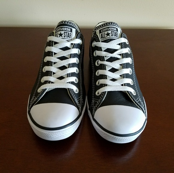 Converse All Star Low Top Black leather sneakers - Picture 2 of 5