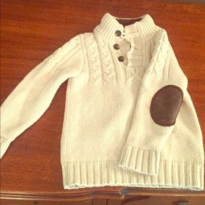 Boys Gap cable knit sweater with elbow patches