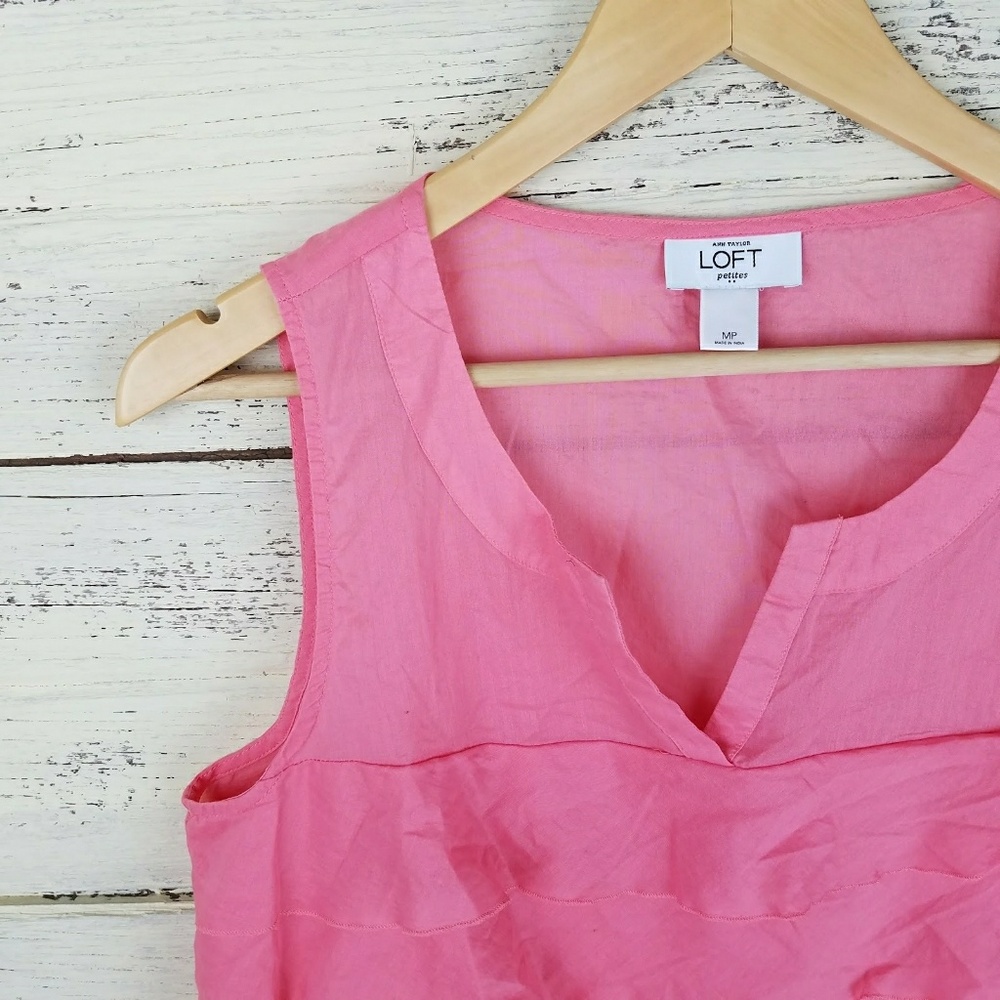 Ann Taylor Loft Petites Pink Sleeveless Blouse
