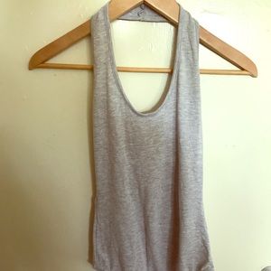 Grey halter body suit