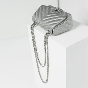 Zara quilted silver bag
