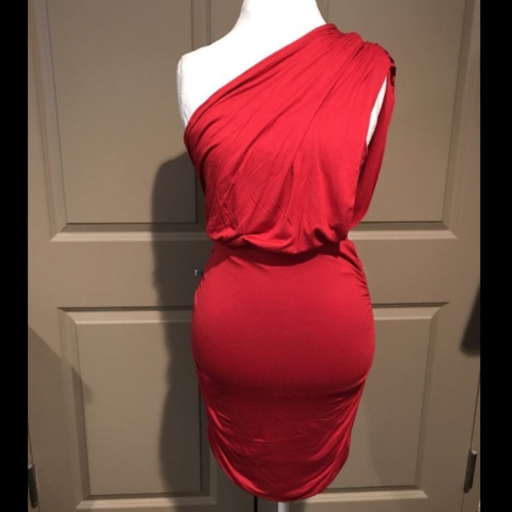 Lush Red Dress, One Shoulder M