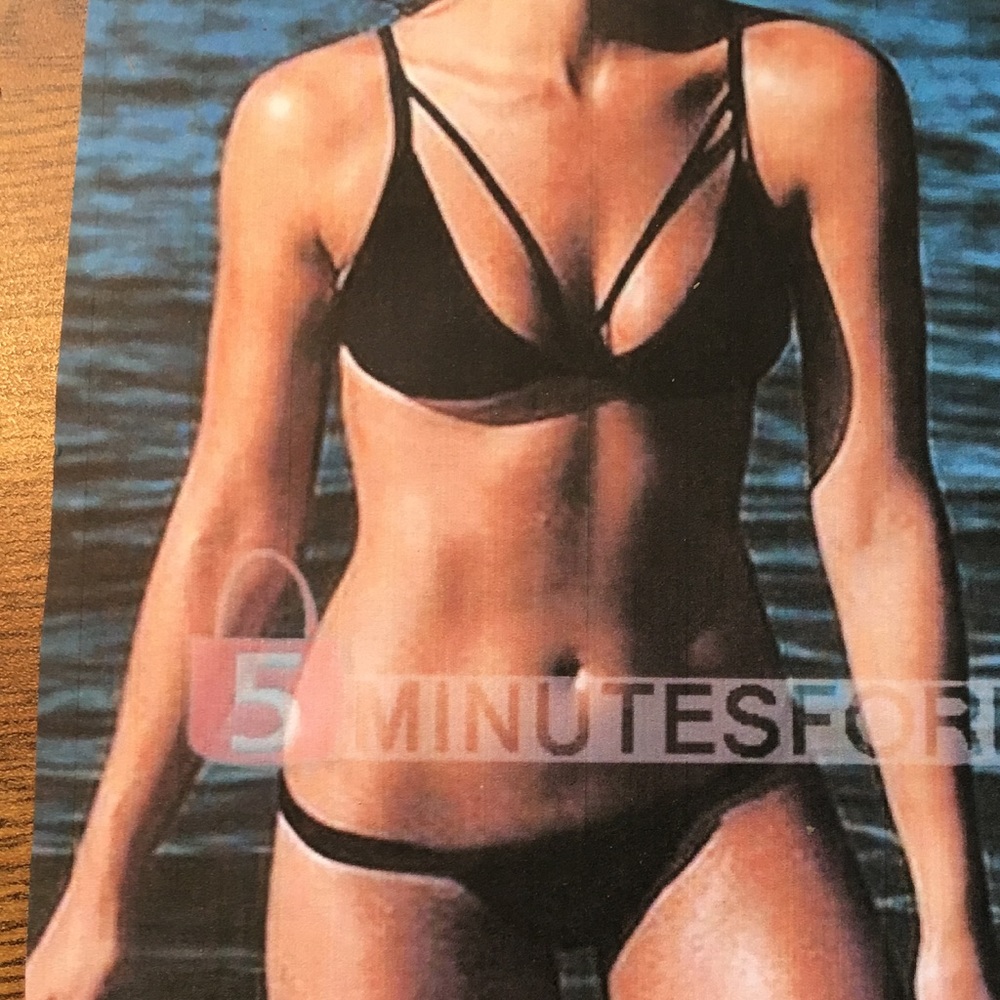 Unusual Black bikini size small never worn Brazil
