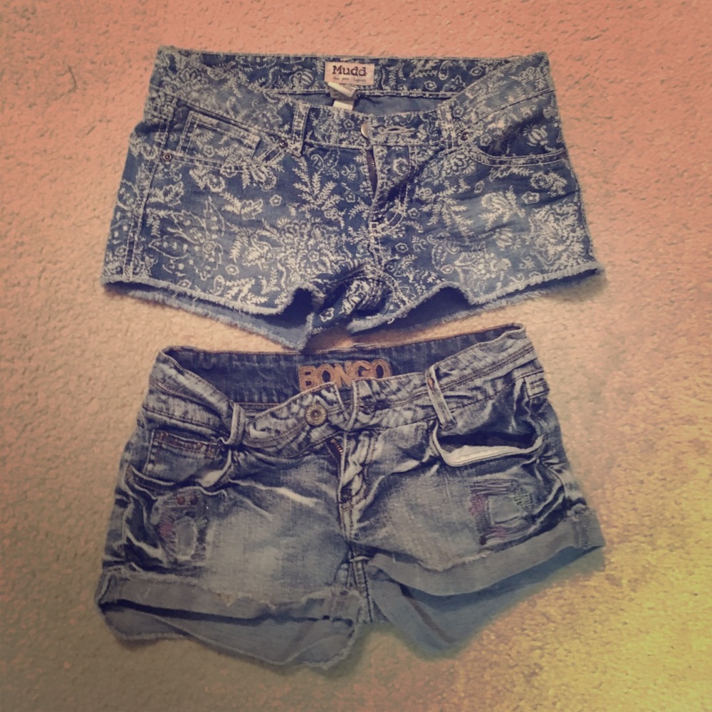 Jean Shorts Floral Print 2 Pairs Grunge Size 3