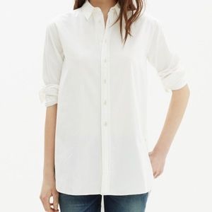 Madewell White Oversized Side-button Shirt