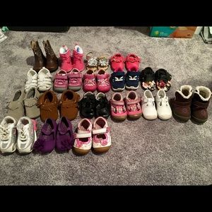 Romper boots and pink moccasins