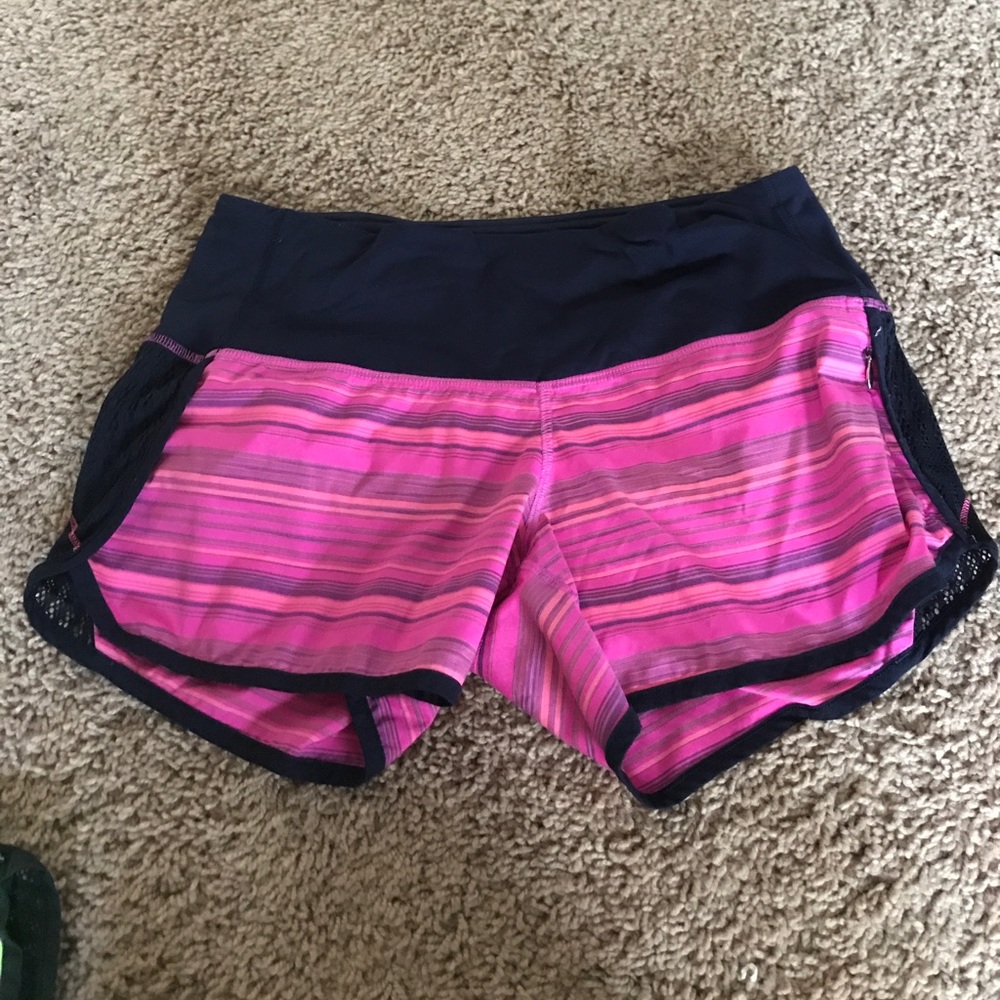 Pink and navy lululemon shorts