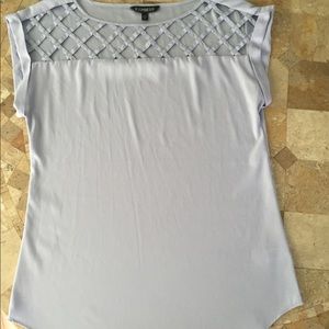 Express Lilac Caged Front Blouse